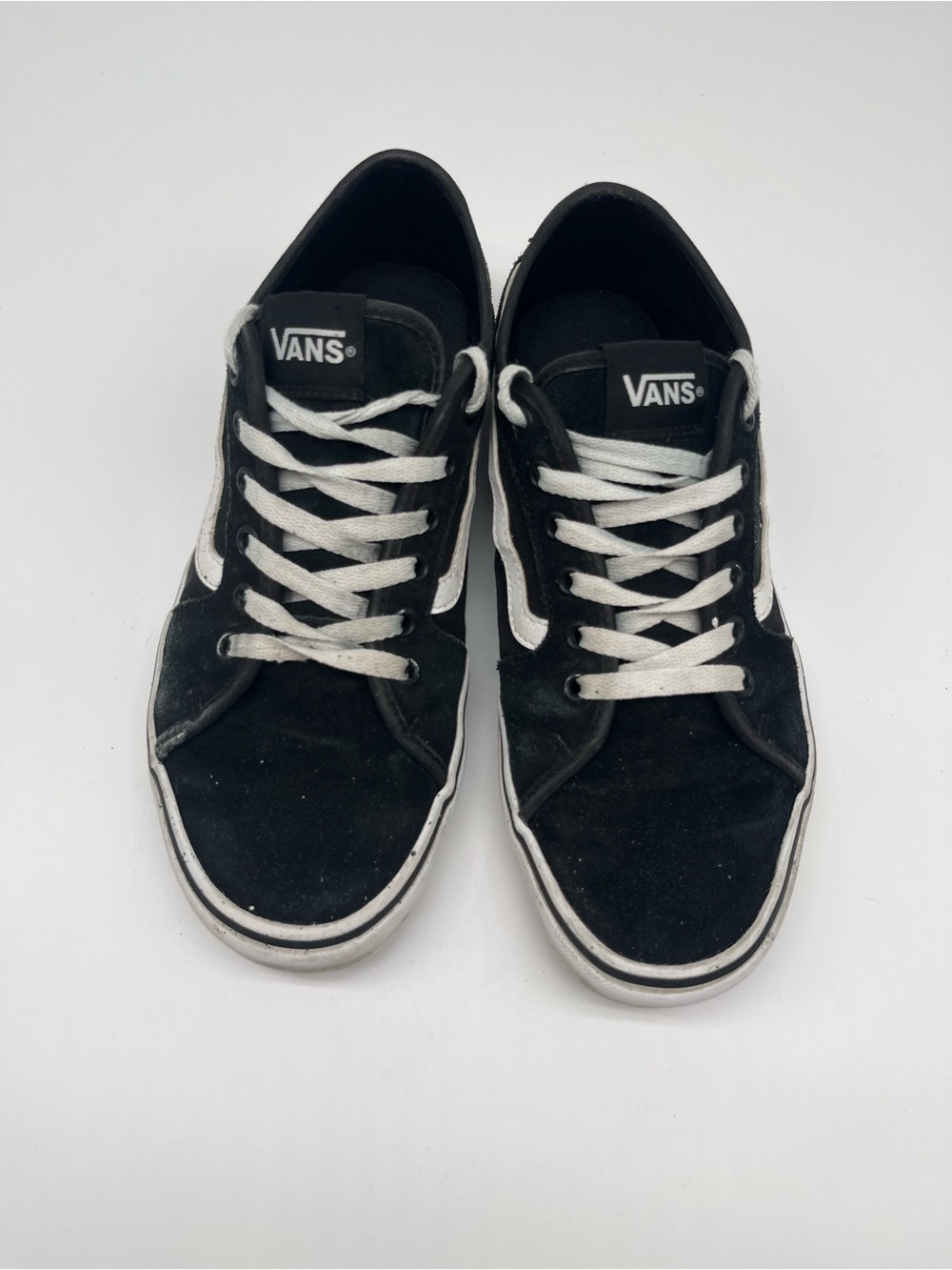 Vans US 10 Black & White Skate Sneakers - Classic Style